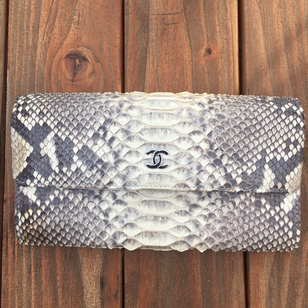 Chanel snakeskin wallet